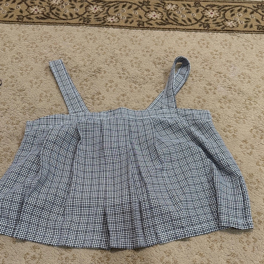 Max Studio Black and White Checkered Sleeveless Top